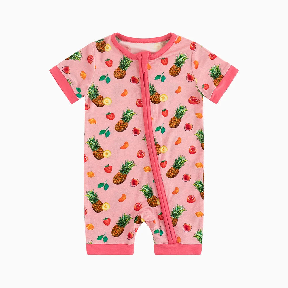 Pineapple and Fruit Zippered Romper