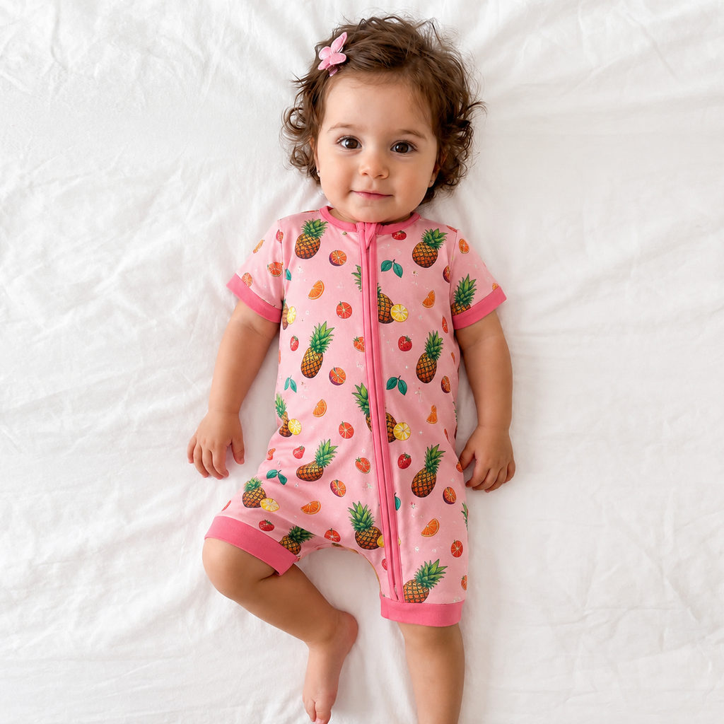 Pineapple and Fruit Zippered Romper
